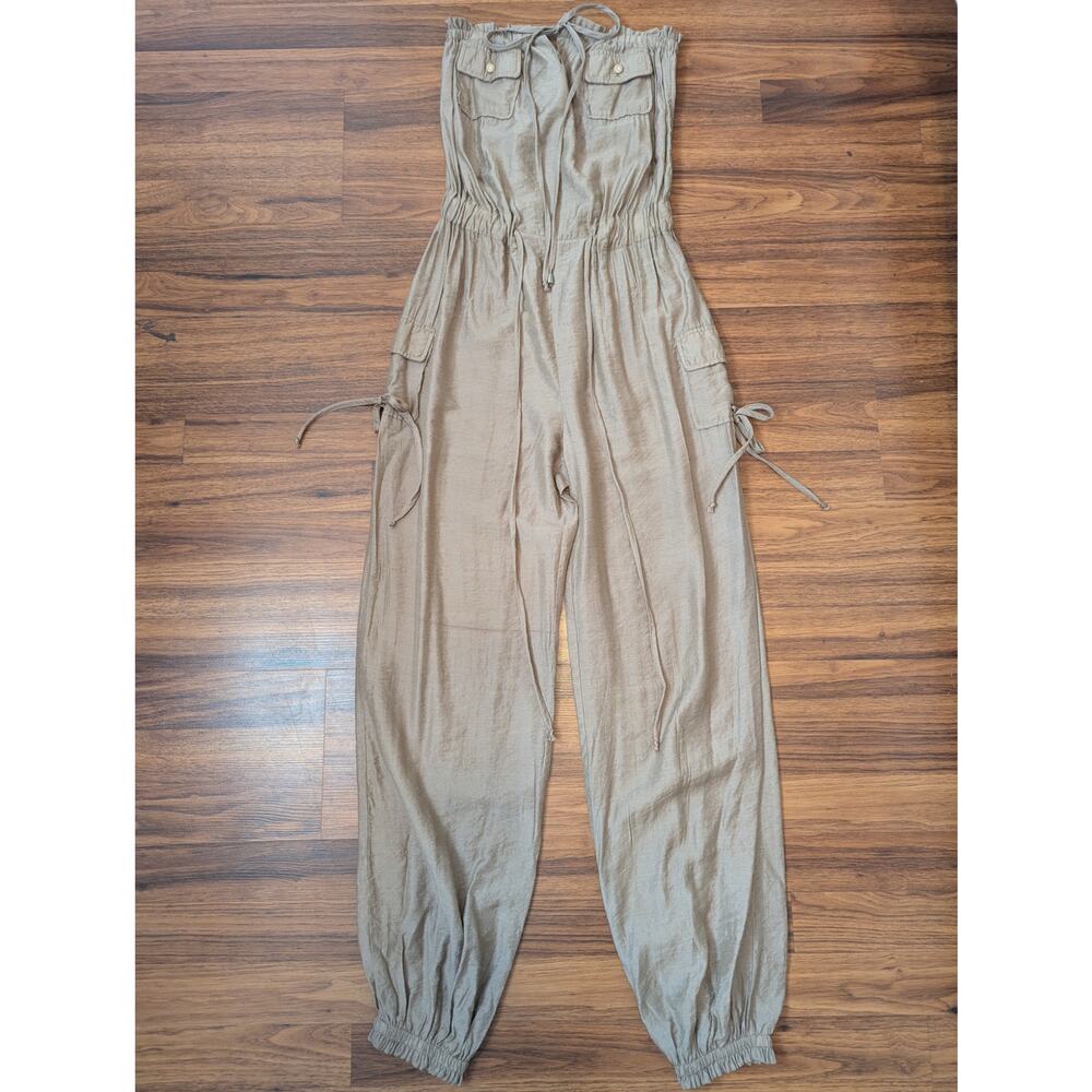 Body Central Utility Jumpsuit Size Small Brown Minimalist Vintage Y2K